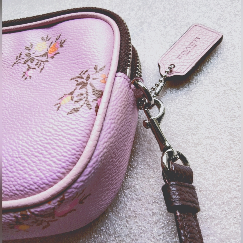 Coach Floral Cross Stitch Double Zipper Crossbody - Picture 8 of 13